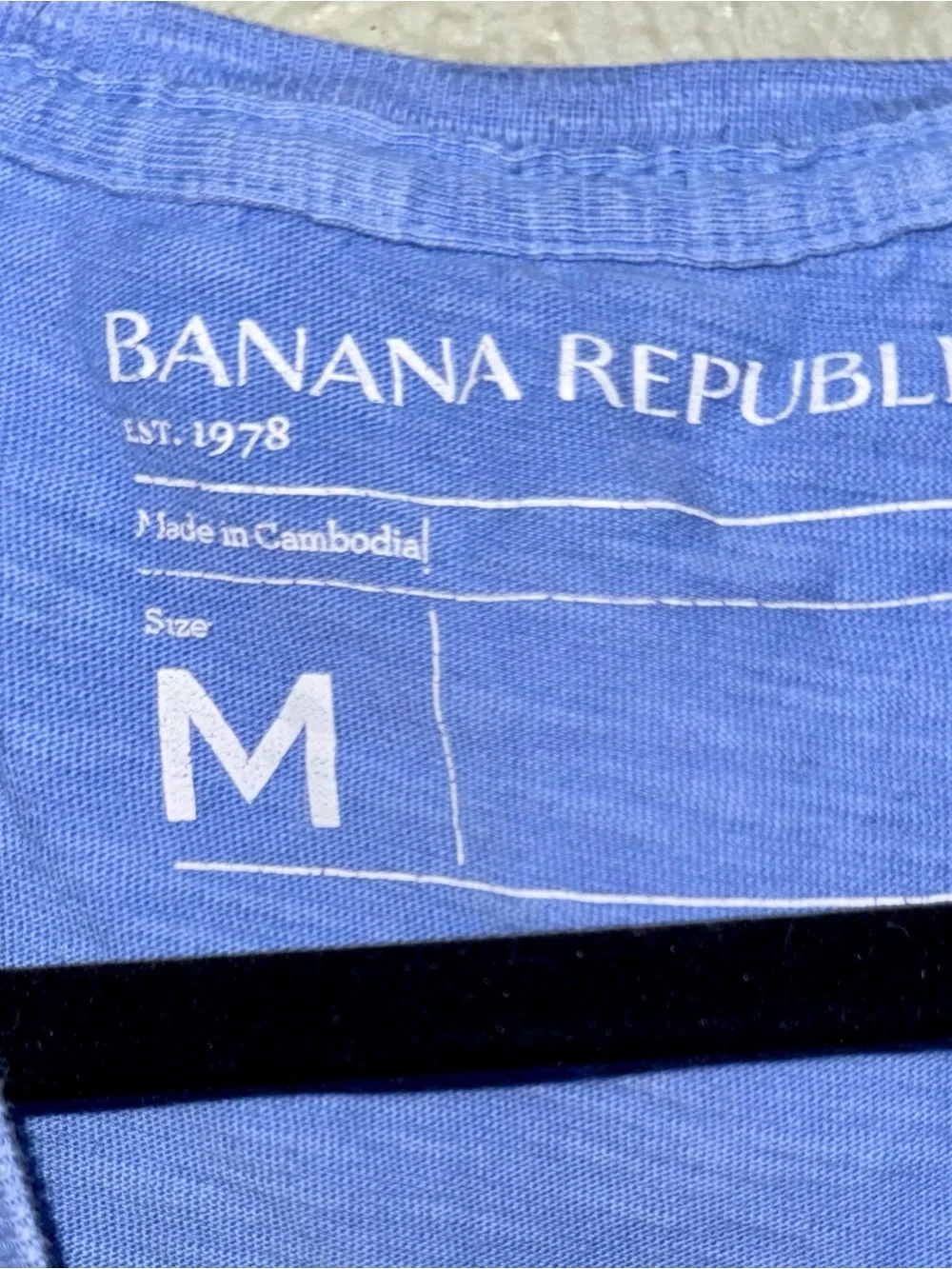 Banana Republic Light Blue Tee with Navy Elephant Graphic